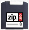 Example of an Iomega Zip disk with 100 MB storage capacity.